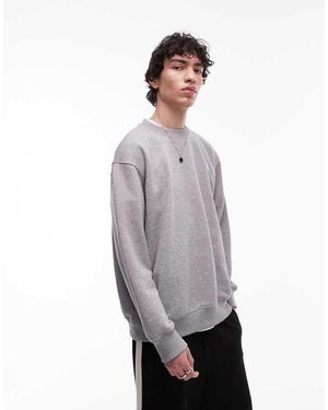 TOPMAN Felpa Comoda Grigia - Grigio