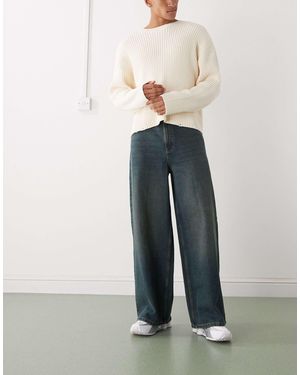 Collusion X003 Wide Leg Mid Rise Jean - Blue