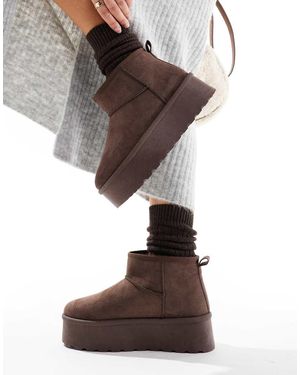 SEQWL Mini Flatform Boots - Brown