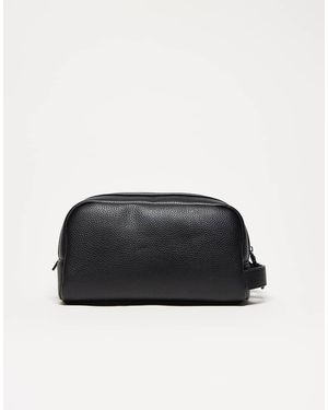 Mango Neceser De Cuero Sintético Granulado De - Negro