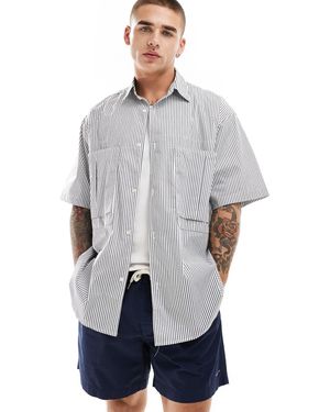 Sixth June – gestreiftes oversize-hemd - Grau