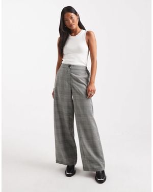 ASOS Petite Tailored Relaxed Straight Leg Pants - Gray