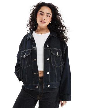 Bershka Oversized Denim Jacket - Black