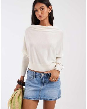 Hollister Minifalda Pantalón Vaquera De Talle Bajo En - Blanco