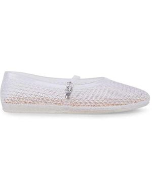 SEQWL Flat Ballerinas Jelly Shoes With Adjustable Buckle Strap - White