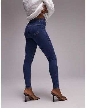 Topshop Hourglass Joni - jean super skinny à taille haute - moyen - Bleu