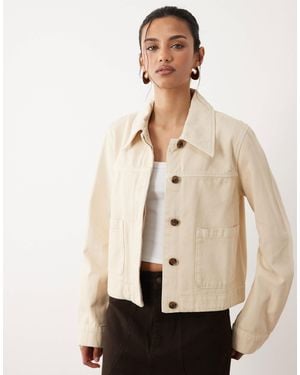Mango 100% Cotton Denim Jacket - Natural