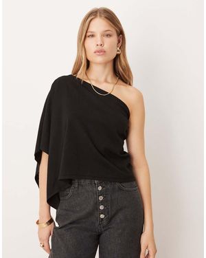 ASOS Gebreide Cape Met Blote Schouder - Zwart