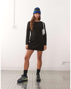 Noisy May Vestido Corto Con Mangas Acampanadas De Punto De - Negro