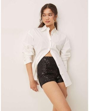 ASOS Sequin Hot Pant Short - Natural
