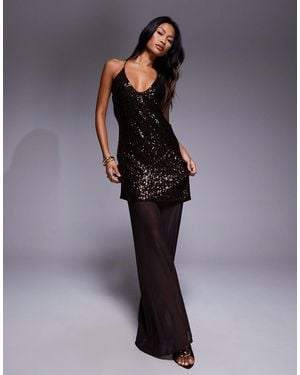 ASOS Plunge Cami Maxi Dress - Blue