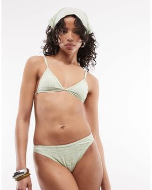Collusion Textured Check Bikini Bottom - Yellow