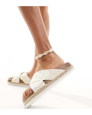 ASOS Sandalias Blancas Sin Cierres Estilo Alpargatas Con Bandas Cruzadas De Croché Jessica De -Blanco