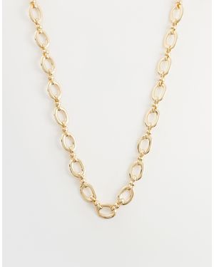 Accessorize Collier chaîne à larges maillons ovales - Métallisé