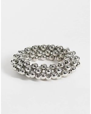 Reclaimed Vintage Beaded Bangle - Metallic