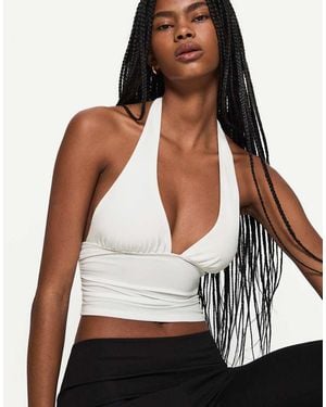 Bershka Halterneck Top - Blue