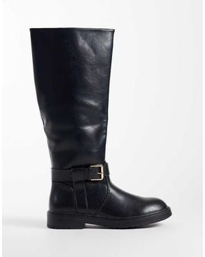 SEQWL Mickey Buckle Knee Boots - Blue