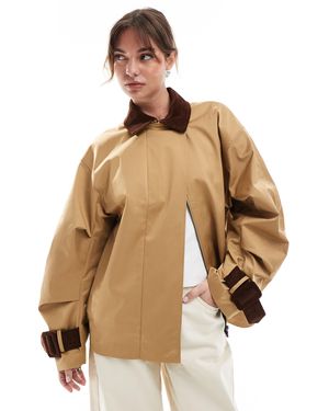 ASOS – kurzer trenchcoat - Natur