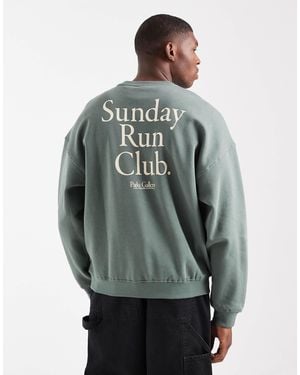 Only & Sons Vintage Fit Sweat With Run Club Back Print - Gray
