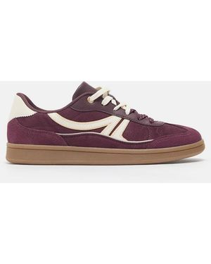 Pull&Bear Retro Sneakers Met Veters - Paars