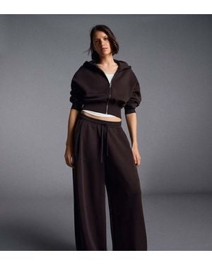 Bershka Petite Modal Barrel Trousers - Black