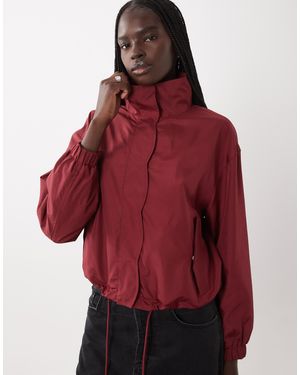 Miss Selfridge Scallop Detail Windbreaker - Red