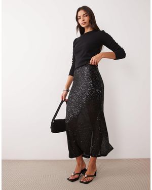 ASOS Allover Sequin Maxi Skirt - Black