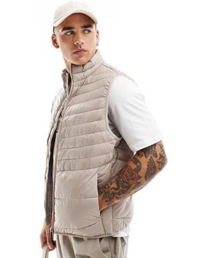 Jack & Jones Packable Padded Gilet - Natural