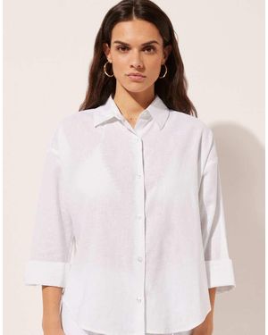Calzedonia Short Linen And Viscose Shirt - White