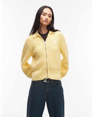 Lacoste Gilet zippé en maille - babeurre - Neutre