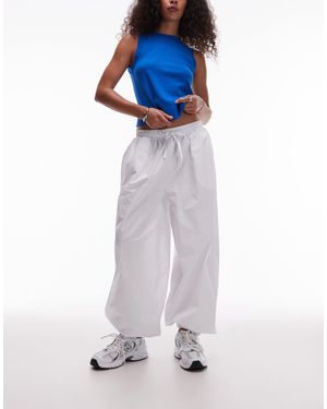 TOPSHOP Poplin Cuffed Pants - White