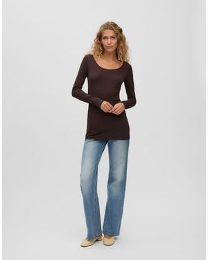 Vero Moda Maxi Confezione Da 2 Top A Maniche Lunghe Con Scollo A U - Blu
