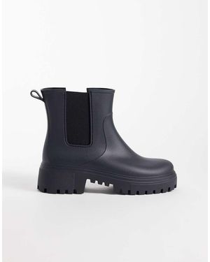 London Rebel Botas De Agua Chelsea Gruesas Phoebe En - Azul