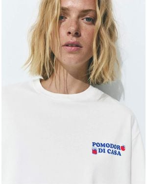 Pull&Bear Pomodoro Graphic T-shirt - White