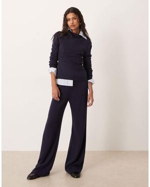 Mango Canela Knitted Trouser Co-Ord - Blue