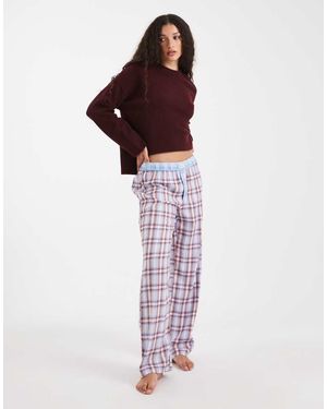 Cotton On Flannel Wide Leg Pant - Purple