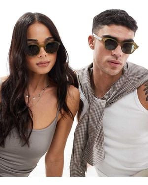 A.J. Morgan Round Sunglasses - Brown