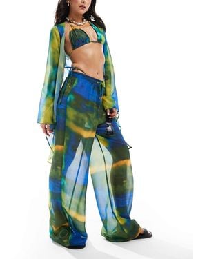 Style Cheat Pantalon large d'ensemble - Bleu