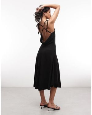 The Ragged Priest Cowl Neck Cami Midaxi Dress With Scoop Back - White