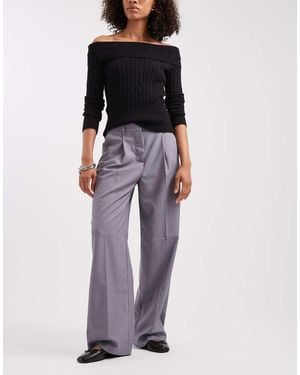 JJXX Wide Leg Tailored Trouser - Purple