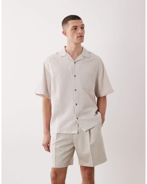 ASOS Tailored Pleated Wide Shorts - Grey