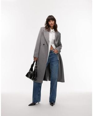 Mango Tailored Wool Mix Coat - Blue