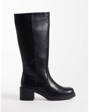 Glamorous Pull On Knee Boots - Black
