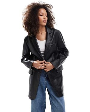 Barneys Originals Leather Blazer - Blue