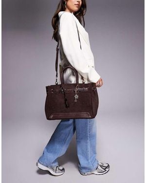 River Island Bolso Tote Con Candado En La Parte Delantera De - Azul