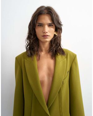 TOPSHOP Oversized Ruimvallende Blazer Met Panelen - Groen