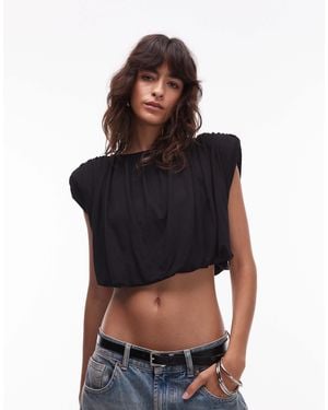 ASOS – gerafftes oberteil - Schwarz