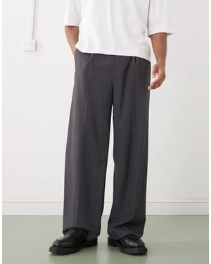 Weekday Loose Fit Tailored Pants - Gray