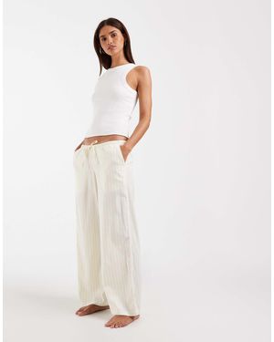 Hollister Wide Leg Pajama Bottoms - White