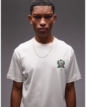 Lacoste T-shirt à écusson brodé - cassé - Blanc